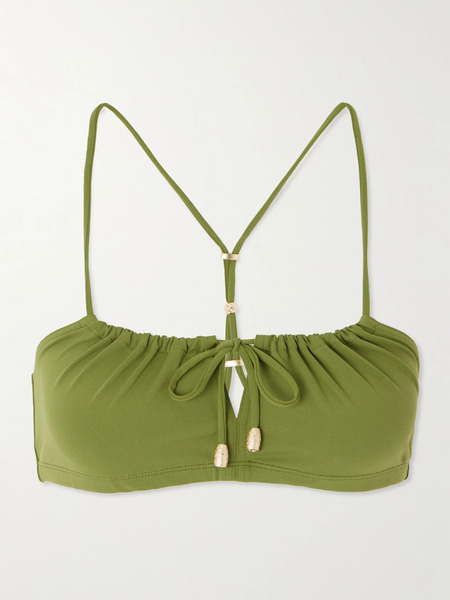  Eres Eres - Abysses Cutout Embellished Bikini Top - Green 