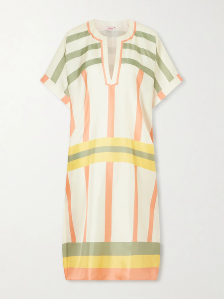  Eres Eres - Berlingot Printed Silk-twill Kaftan - Multi 