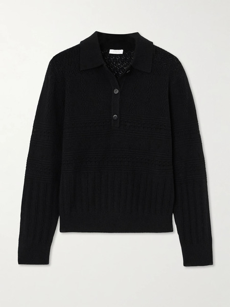  Eres Eres - Charmeur Pointelle-knit Wool And Cashmere-blend Sweater - Black 