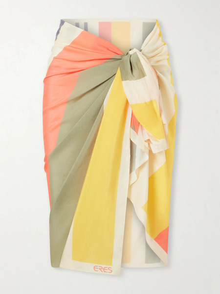  Eres Eres - Croquant Striped Cotton And Silk-blend Sarong - Multi 