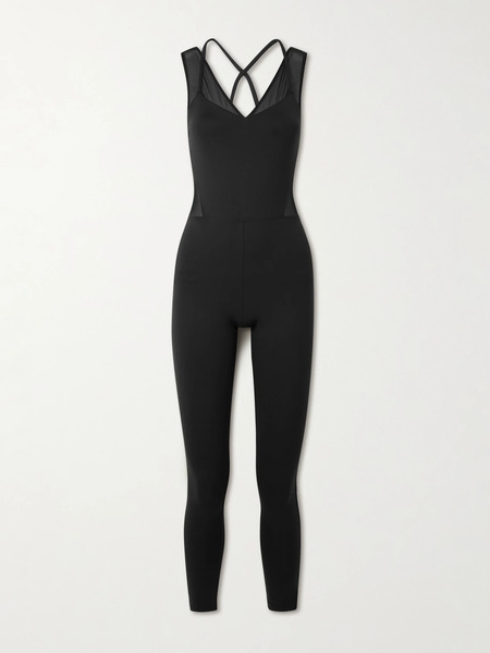  Eres Eres - Devi Tulle-trimmed Stretch-jersey Jumpsuit - Black 