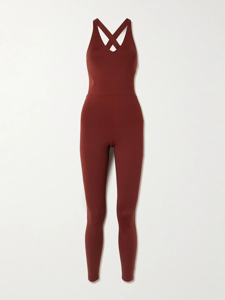  Eres Eres - Graham Tulle-trimmed Stretch-jersey Jumpsuit - Burgundy 