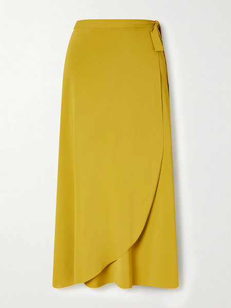  Eres Eres - Julieta Stretch-jersey Wrap Midi Skirt - Mustard 
