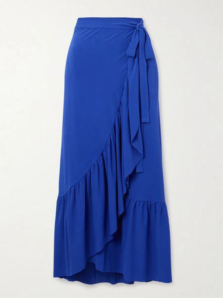  Eres Eres - Les Essentials Julia Ruffled Stretch-crepe Pareo - Indigo 