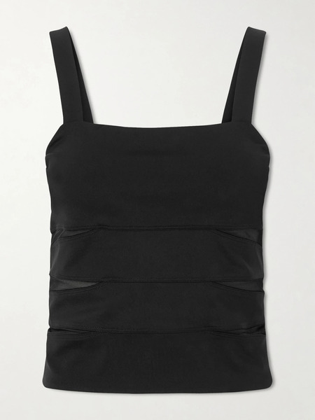  Eres Eres - Morgan Mesh-paneled Stretch-jersey Tank - Black 