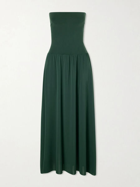  Eres Eres - Oda Strapless Stretch-jersey Maxi Dress - Green 