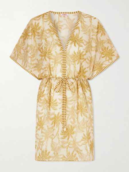  Eres Eres - Péninsule Printed Cotton-voile Mini Dress - Yellow 