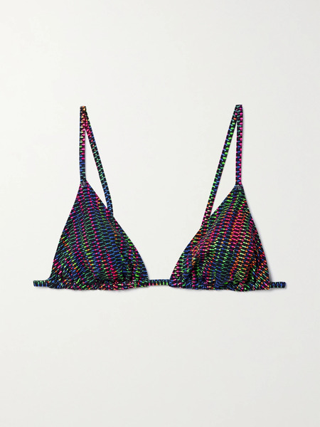 Eres Eres - Rayon Printed Stretch Bikini Top - Multi 