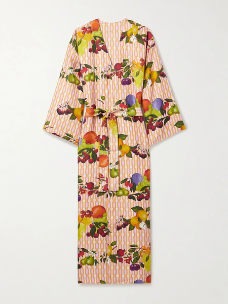  Eres Eres - Saveur Reversible Printed Silk-twill Robe - Multi 