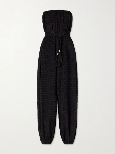  Eres Eres - Silk And Cotton-blend Jacquard Jumpsuit - Black 