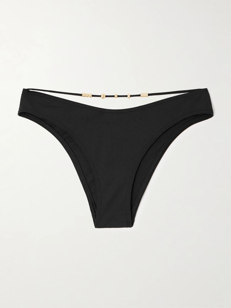  Eres Eres - Trésor Lava Cutout Embellished Bikini Briefs - Black 