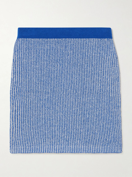  Escvdo Escvdo - Dual Ribbed Cotton Mini Skirt - Blue 