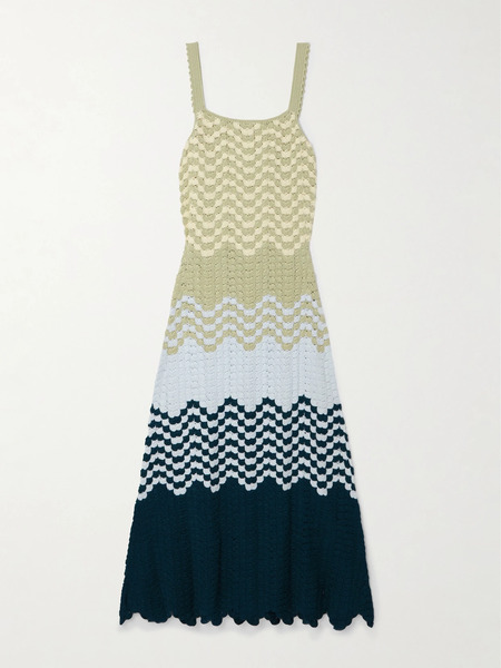  Escvdo Escvdo - Marea Crocheted Cotton Maxi Dress - Blue 
