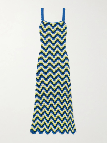  Escvdo Escvdo - Marea Crocheted Cotton Maxi Dress - Blue 