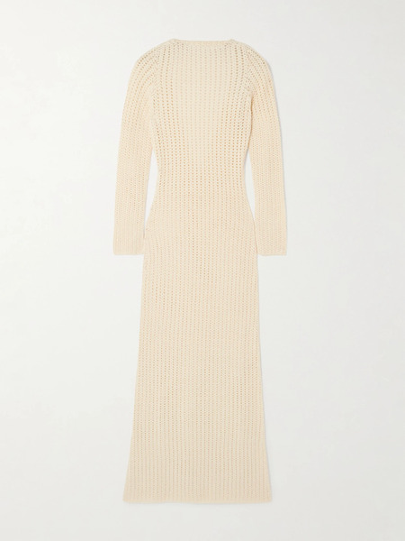  Escvdo Escvdo - Misha Open-back Crocheted Cotton Maxi Dress - Ivory 