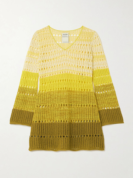 Escvdo Escvdo - Mishi Ombré Knitted Cotton Mini Dress - Yellow 