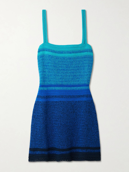  Escvdo Escvdo - Plumar Crocheted Cotton Mini Dress - Blue 