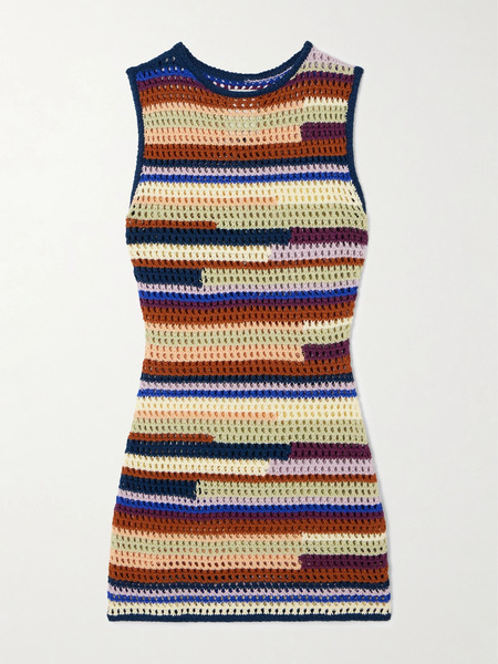 Escvdo Escvdo - Spondylus Open-knit Organic Cotton Mini Dress - Multi 