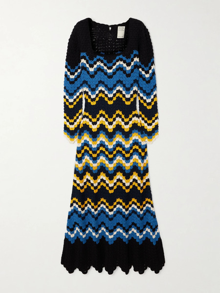  Escvdo Escvdo - Sumac Crocheted Cotton Maxi Dress - Blue 