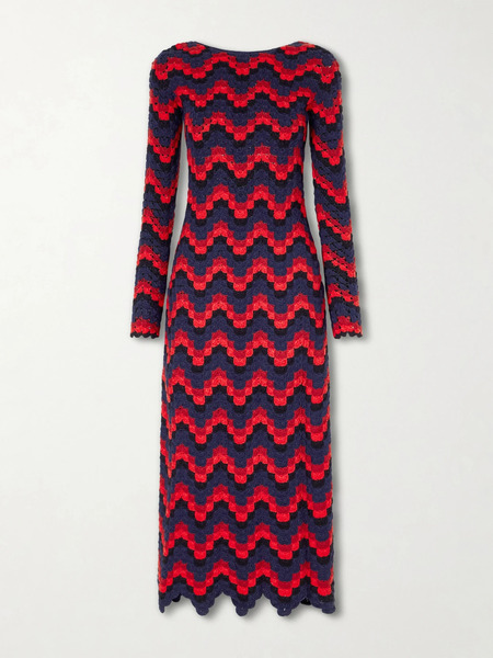  Escvdo Escvdo - Ursula Crocheted Cotton Maxi Dress - Red 