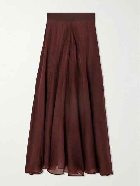  Esse Studios Esse Studios - Aire Silk-organza Maxi Skirt - Burgundy 