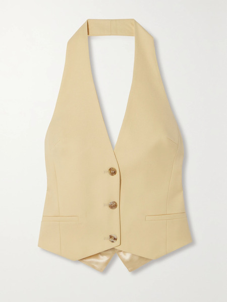  Esse Studios Esse Studios - Delphi Satin And Wool-blend Twill Halterneck Vest - Cream 