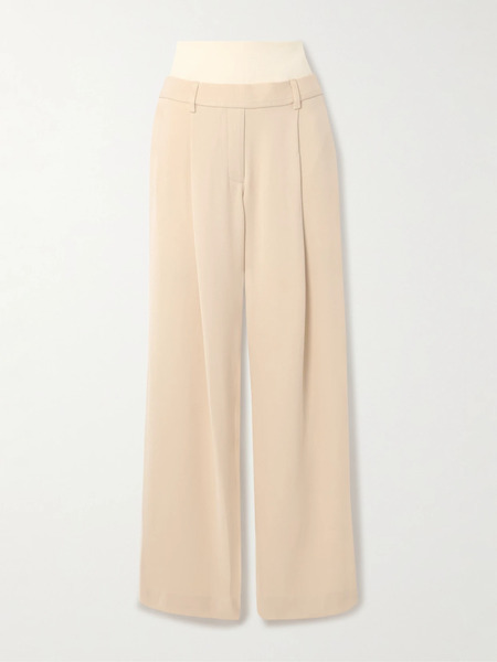  Esse Studios Esse Studios - Sommar Duo Piqué-trimmed Crepe Wide-leg Pants - Cream 