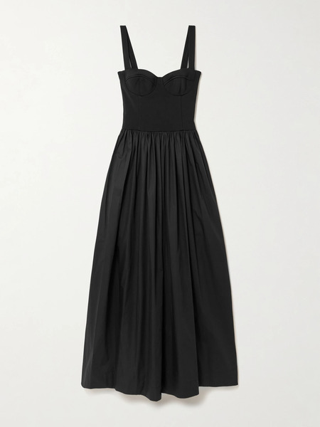  Esse Studios Esse Studios - Stretch-knit And Organic Cotton-poplin Bustier Maxi Dress - Black 
