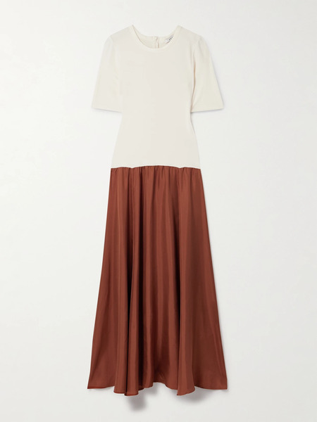  Esse Studios Esse Studios - Stretch-knit And Silk-twill Maxi Dress - Ivory 