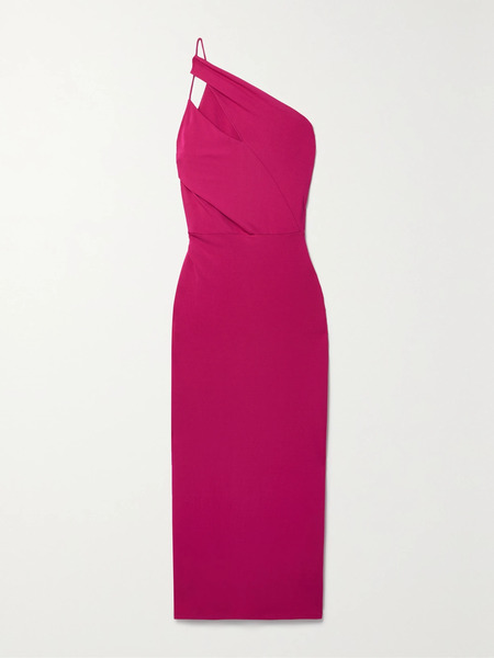 Et Ochs Et Ochs - + Net Sustain Ruth One-shoulder Ruched Stretch-jersey Midi Dress - Pink 