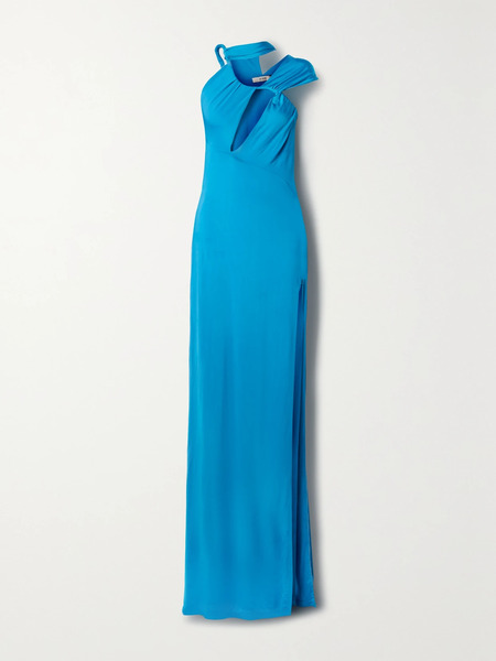  Et Ochs Et Ochs - One-shoulder Cutout Ruched Stretch-jersey Gown - Blue 
