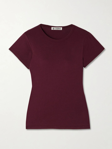  éterne éterne - Baby Cotton And Modal-blend Jersey T-shirt - Burgundy 