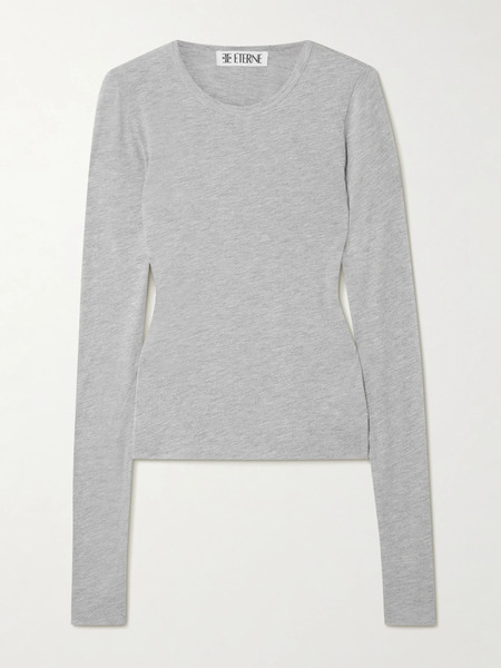  éterne éterne - Cotton And Modal-blend Jersey T-shirt - Light Gray 