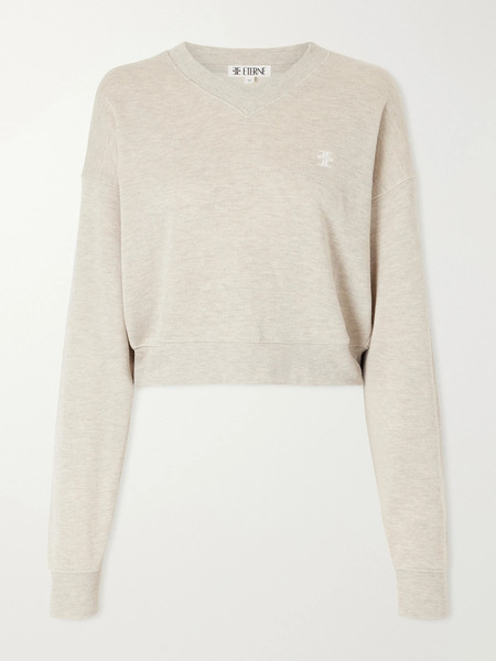  éterne éterne - Cropped Cotton-blend Jersey Sweatshirt - Cream 
