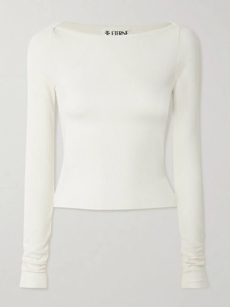  éterne éterne - Cropped Ribbed Stretch-jersey Top - Cream 