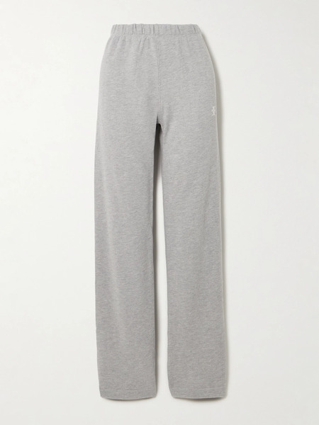  éterne éterne - Embroidered Cotton And Modal-blend Jersey Sweatpants - Gray 