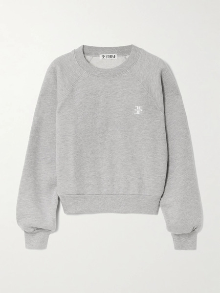  éterne éterne - Embroidered Cotton And Modal-blend Jersey Sweatshirt - Gray 
