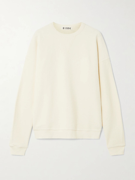 éterne éterne - Embroidered Cotton-terry Sweatshirt - Cream 