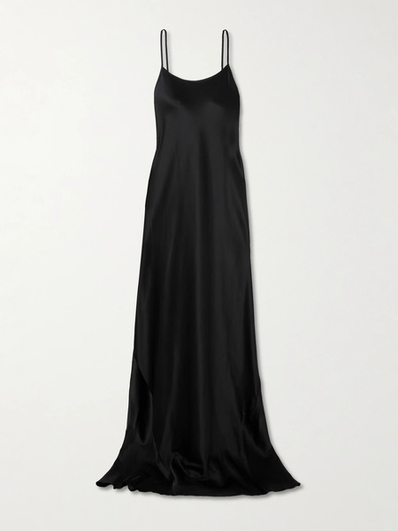 éterne éterne - Eve Open-back Stretch-silk Maxi Dress - Black 