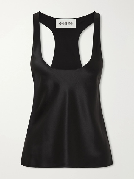  éterne éterne - Hedi Silk-blend Satin Tank - Black 