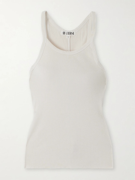  éterne éterne - Ribbed Cotton-jersey Tank - Off-white 