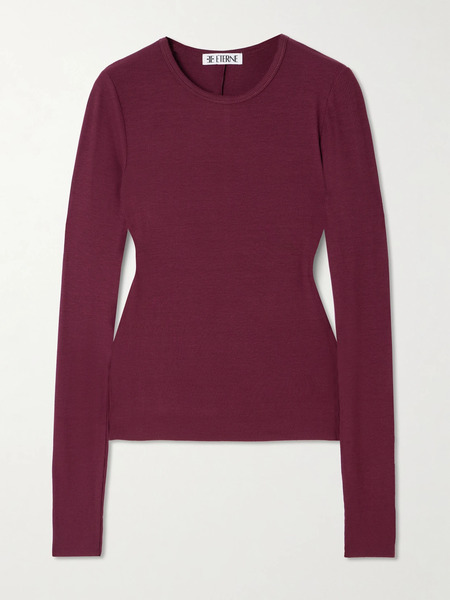  éterne éterne - Ribbed Jersey Top - Burgundy 