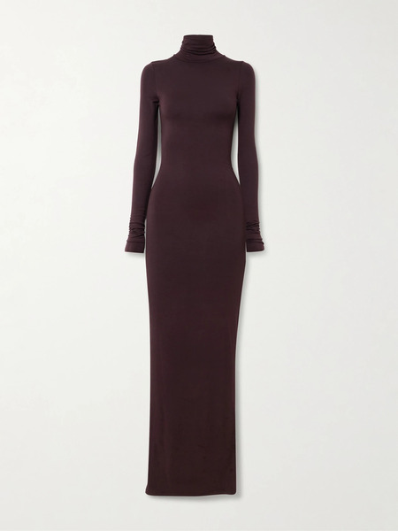  éterne éterne - Stretch-modal Jersey Turtleneck Maxi Dress - Brown 