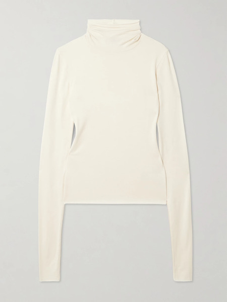  éterne éterne - Stretch-modal Jersey Turtleneck Top - Ivory 
