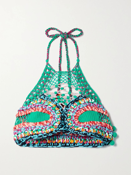  Etro Etro - Cropped Crocheted Halterneck Top - Blue 