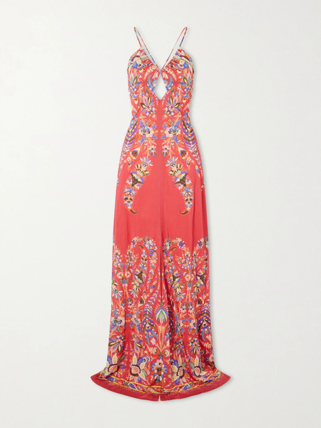  Etro Etro - Floral-print Crepe Maxi Dress - Red 