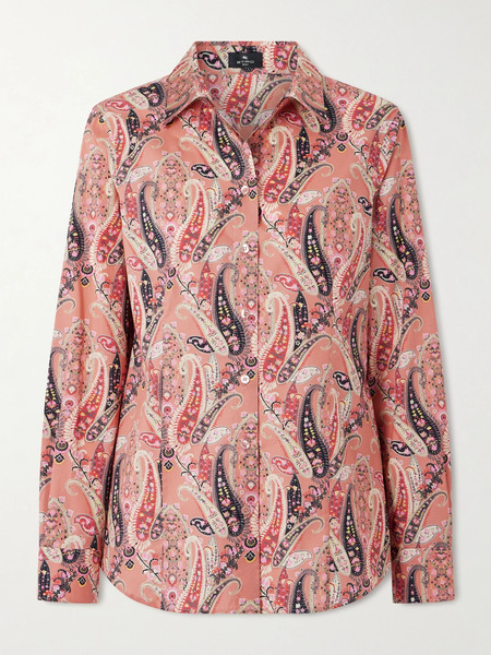  Etro Etro - Paisley-print Cotton-blend Poplin Shirt - Pink 