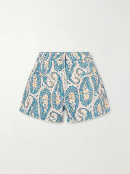  Etro Etro - Paisley-print Denim Shorts - Blue 