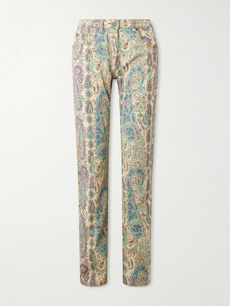  Etro Etro - Paisley-print Straight-leg Jeans - Multi 