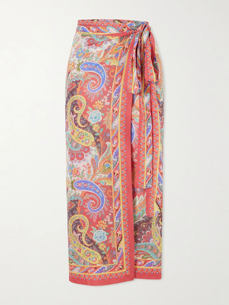  Etro Etro - Paisley-print Voile Cover-up - Burgundy 